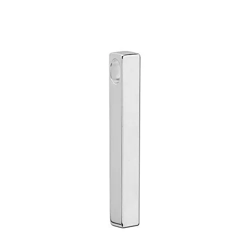 Sterling Silver Plain Vertical Bar Pendant Necklace, 18"