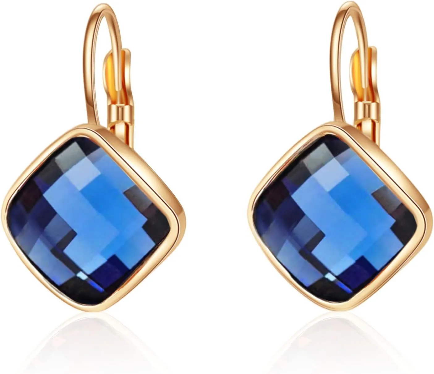 VONSSY Crystal Drop Dangle Earrings Leverback Hoop Hanging Zircon Jewelry Gift for Women Mother Wife