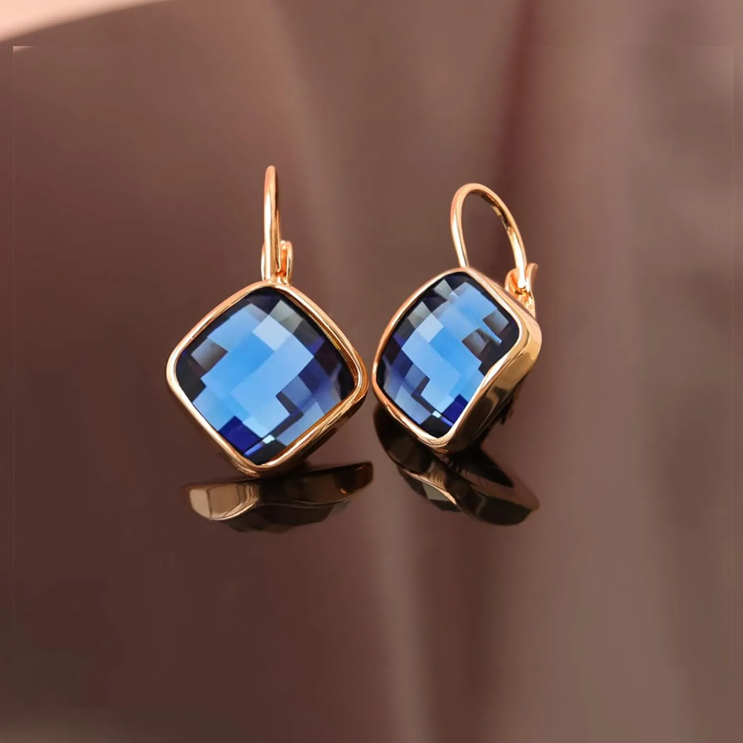 VONSSY Crystal Drop Dangle Earrings Leverback Hoop Hanging Zircon Jewelry Gift for Women Mother Wife