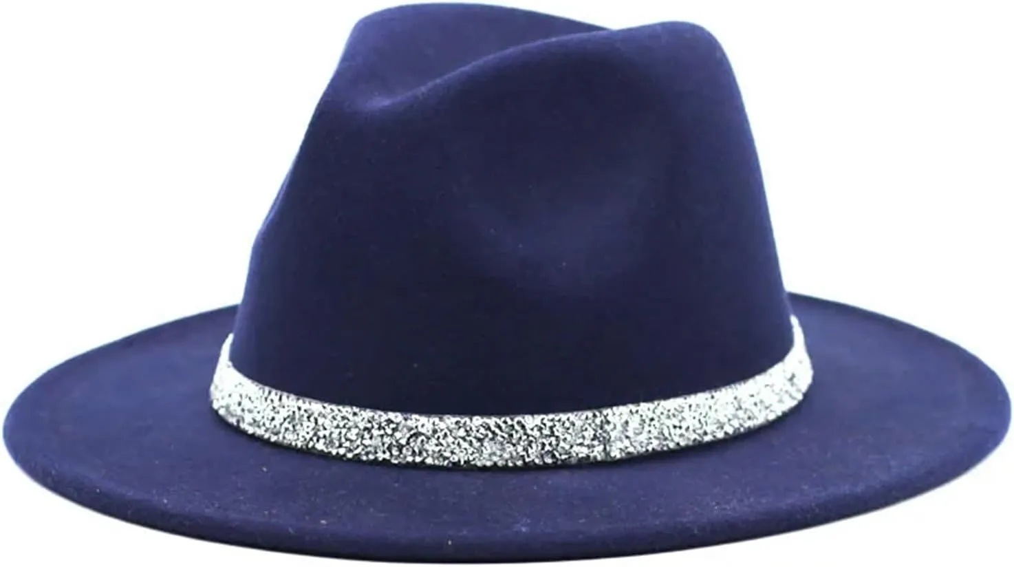 Women Diamond Fedora Unisex Wide Brimmed Jazz Top Hat Classic Elegant Panama Hat Gentleman Hat